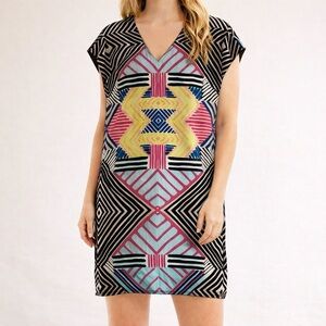 Marie Oliver Andi Silk Abstract Print Mini Dress XS